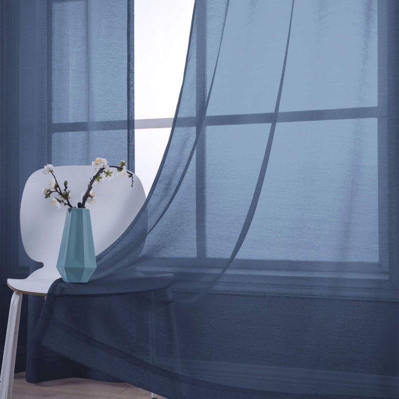 KOUFALL Kids Curtains for Bedroom 2 Panel Set, Semi Sheer Sprots Themed Gaming Curtains for Boys Room,63 Inch Length,Navy Blue - Image 4